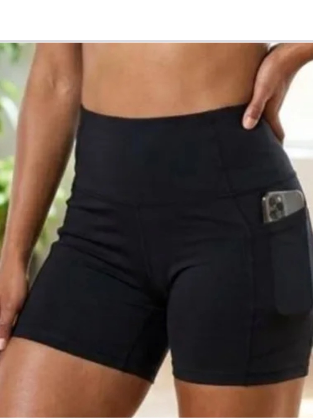 Baleaf Women's High-Waist Black Active Shorts with Side Pocket